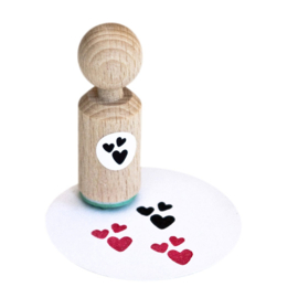 Mini stempel met 3 hartjes