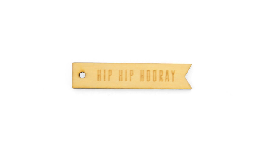 Cadeaulabel hout Hip Hip Hooray!