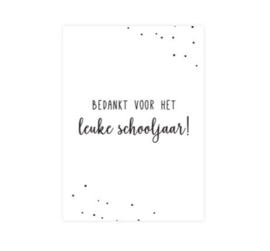 Bedankt voor het leuke schooljaar