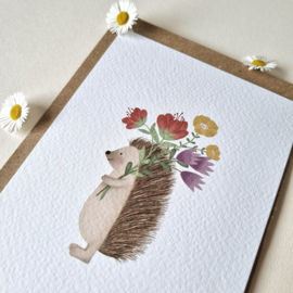 Egel met bloemen