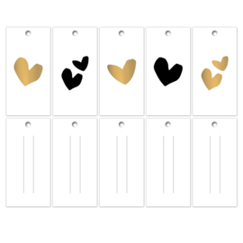 Cadeaulabel Solo Hearts Zwart Goud