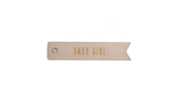 Cadeaulabel hout baby girl