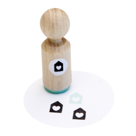 Mini huisstempel met hartje