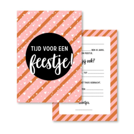 Uitnodigingen hartjes | streepjes