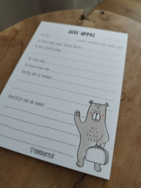 Lieve oppas scheurblok