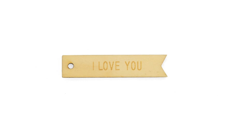 Cadeaulabel hout I Love You