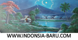 Schilderij Indonesisch landschap