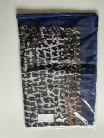 Sjaal Figuratief Blauw / Bruin / grijs