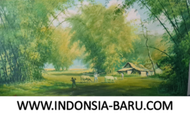 Schilderij Indonesisch landschap