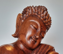Zittende Buddah hout 43 cm