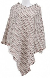 Poncho gestreept Beige