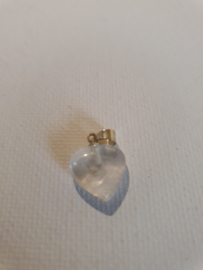 Hartvormig hangertje 15mm Bergkristal