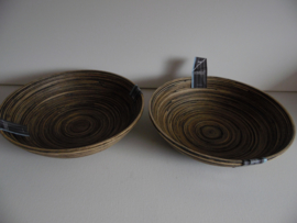 bamboe schaaltjes rond 25 cm x 6 cm hoog