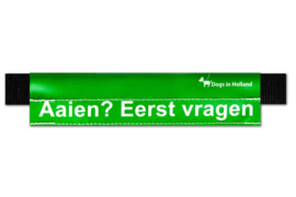 Waarschuwingssleeve aaien eerst vragen maat L - Nu met GRATIS snack!