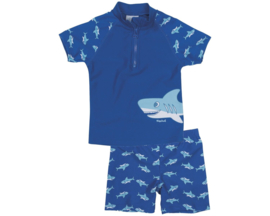 UV-beschermende zwemset Shark - blauw