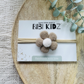 Haarbandje Grote bloem Beige