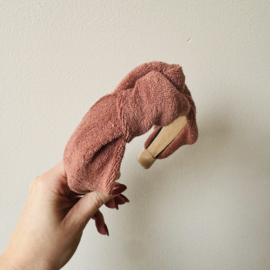 Knoop Haarband - Badstof Klei roze