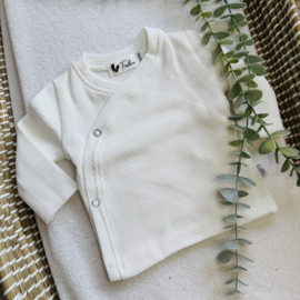 Overslagshirtje  Waffle Dark Ecru