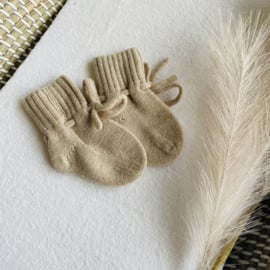 Merino wol booties sand