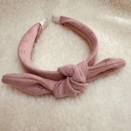 Strik haarband - Roze  Pointelle