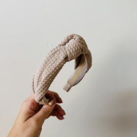 Knoop Haarband - Donker beige