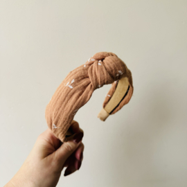 Knoop haarband 1 perzik