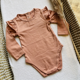 Ruffle Romper - Rust Pink