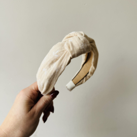 Knoop haarband - Hydrofiel Sand