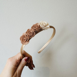 Haarband - Rozen bruin