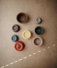 Mushie stacking cups retro