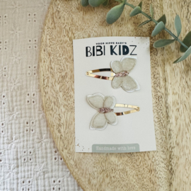Haarspeldje Vlinder beige