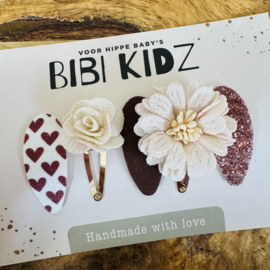 Setje 15 Bibi Haarspeldjes bloem