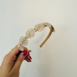 Haarband - Sand grote bloemen