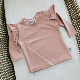 Shirtje Ruffle - Crepe roze