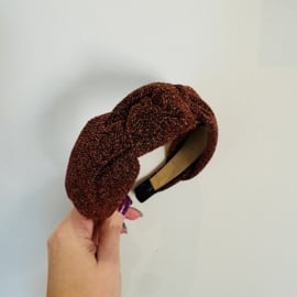 Knoop Haarband Glitter Bordeau Rood