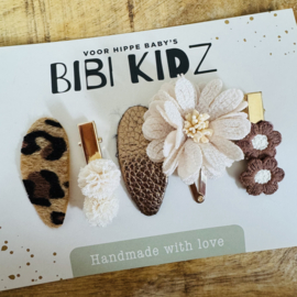Setje 10 Bibi Haarspeldjes bloem