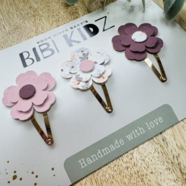 Setje Haarspeldjes Bloemen Roze