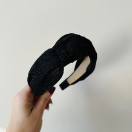 Knoop Haarband Glitter Zwart