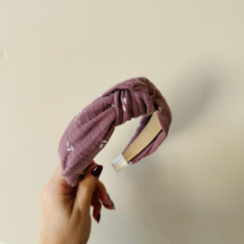 Knoop haarband - Lila Bloem Hydrofiel
