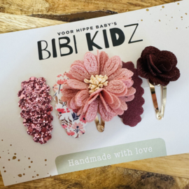 Setje 14 Bibi Haarspeldjes bloem