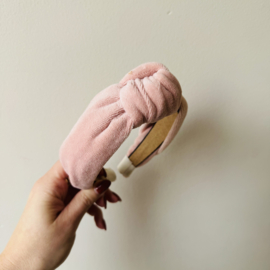 Knoop haarband Velours Roze