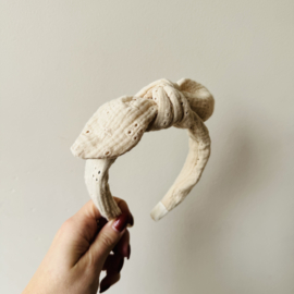 Strik haarband - Broderie Sand
