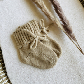 Merino wol booties sand