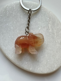Carneool olifant sleutelhanger