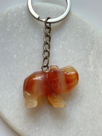 Carneool olifant sleutelhanger