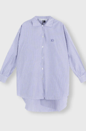 10Days oversized shirt stripes white blue