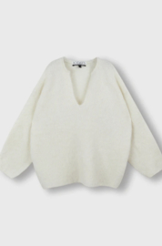 10Days oversized sweater hairy knit ecru