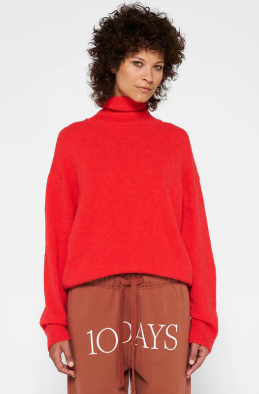 10Days turtleneck sweater knit red