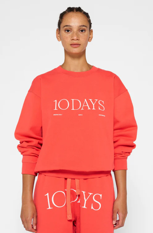 10Days logo sweater coral red