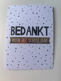 Kaart Bedankt voor het schooljaar